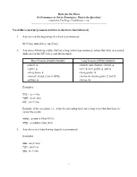 Rules for the Sheva to Pronounce Or Not to Pronounce: That Is the Question! Compiled by Tim Hegg • Torahresource.Com