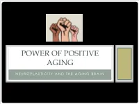 The Aging Brain and Neuroplasticity