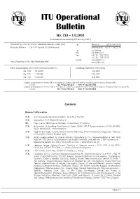 ITU Operational Bulletin