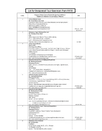 List for Designated Tour Operators from PATO