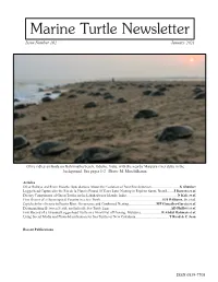 Marine Turtle Newsletter Issue Number 162 January 2021