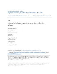 Open Scholarship and the Need for Collective Action Knowledge Exchange