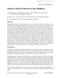 Status of Shark Fisheries in the Maldives