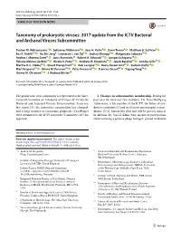 Taxonomy of Prokaryotic Viruses: 2017 Update from the ICTV Bacterial and Archaeal Viruses Subcommittee
