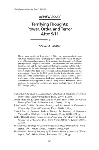 Terrifying Thoughts: Power, Order, and Terror After 9/11 