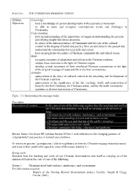 THE CHRISTIAN MESSAGE TODAY Syllabus Knowledge Objectives