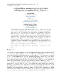 Using a Learning Management System to Promote Self-Regulated Learning in a Flipped Classroom