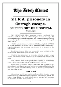 2 IRA Prisoners in Curragh Escape