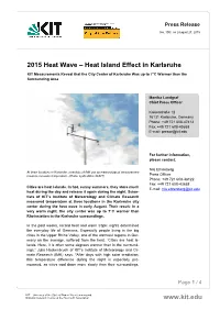 2015 Heat Wave – Heat Island Effect in Karlsruhe