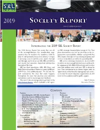 2019 Sbl Society Report