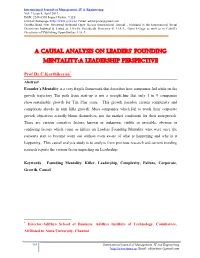 A CAUSAL ANALYSIS on Leaders' Founding MENTALITY:A