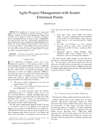 Agile Project Management with Scrum: Extension Points