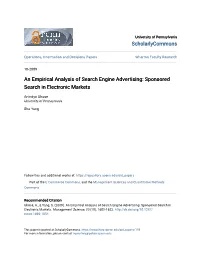 An Empirical Analysis of Search Engine Advertising: Sponsored Search in Electronic Markets