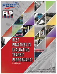 Best Practices in Evaluating Transit Performance Survey