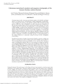 Calcareous Nannofossil Zonation and Sequence Stratigraphy of the Jurassic System, Onshore Kuwait
