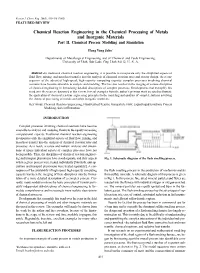 Chemical Reaction Engineering in the Chemical Processing of Metals and Inorganic Materials Part II