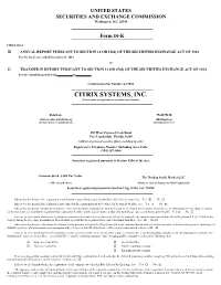 CITRIX SYSTEMS, INC. (Exact Name of Registrant As Specified in Its Charter)