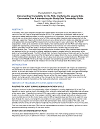 Clarifying the Legacy Data Conversion Plan & Introducing The
