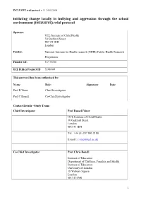 Initiating Change Locally in Bullying and Aggression Through the School Environment (INCLUSIVE): Trial Protocol