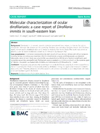 Molecular Characterization of Ocular Dirofilariasis: a Case Report of Dirofilaria Immitis in South-Eastern Iran