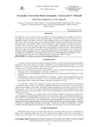 Orientalist's View of the Malay Community: a Focus on R. O