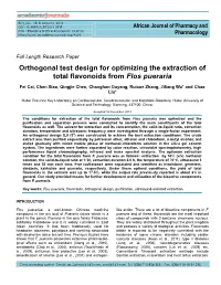 Orthogonal Test Design for Optimizing the Extraction of Total Flavonoids from Flos Pueraria