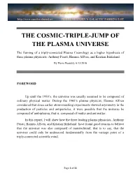 The Cosmic-Triple-Jump of the Plasma Universe