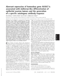 Aberrant Expression of Homeobox Gene HOXA7 Is Associated with Mu