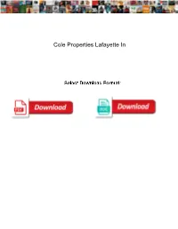 Cole Properties Lafayette In