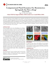 Computational Fluid Dynamics for Biomimetics