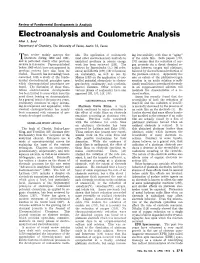 Electroanalysis and Coulometric Analysis Allen J