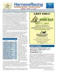 May 11, 2015 Last Call!