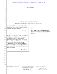 CLASS ACTION COMPLAINT for DECLARATORY and INJUNCTIVE 12 V