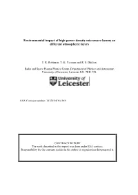 Environmental Impact of High Power Density Microwave Beams on Different Atmospheric Layers