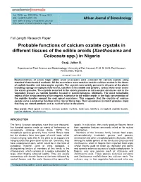 Histochemical Localization and Probable Functions of Calcium Oxalate Crystals in Cocoyams