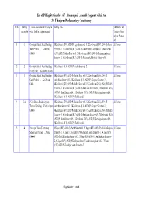 List of Polling Stations for 167 Mannargudi Assembly Segment