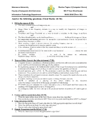 Mansoura University Elective Topics-2 (Computer Vision) Faculty of Computers & Information 4Th IT Year (Final Exam)