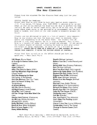 The New Classics Songlist