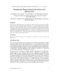 Hardware Trojan Identification and Detection