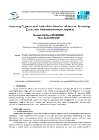 Impressing Organizational Justice Rules Based on Information Technology (Case Study: Telecommunication Company)
