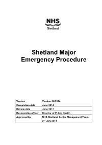 Major Emergency Procedure