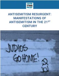Manifestations of Antisemitism in the 21St Century