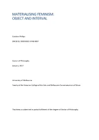 Materialising Feminism: Object and Interval, Thesis