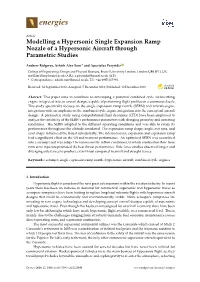 Modelling a Hypersonic Single Expansion Ramp Nozzle of a Hypersonic Aircraft Through Parametric Studies