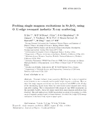 Probing Single Magnon Excitations in Sr2iro4 Using O K-Edge Resonant Inelastic X-Ray Scattering