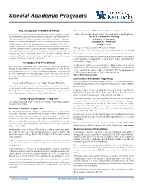 Special Academic Programs Special Academic Programs