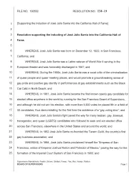3 4 5 Resolution Supporting the Inducting of Jose Julio Sarria Into