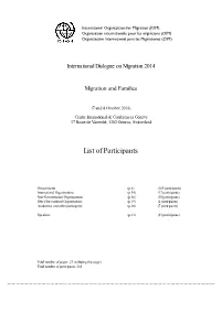 Final List of Participants, IDM October 2014
