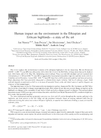 Human Impact on the Environment in the Ethiopian and Eritrean Highlands—A State of the Art