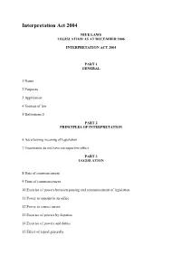 Interpretation Act 2004